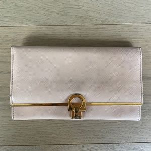 Salvatore Ferragamo Vintage Pink/Gold Wallet, Womens Bi-fold